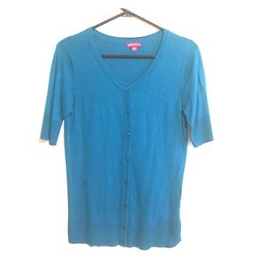 Short sleeved teal cardigan